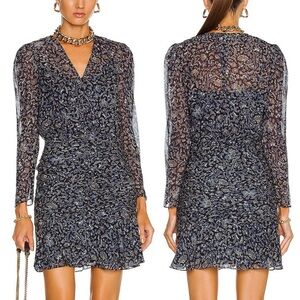 VERONICA BEARD Silk Rosalia Vine Floral Minidress